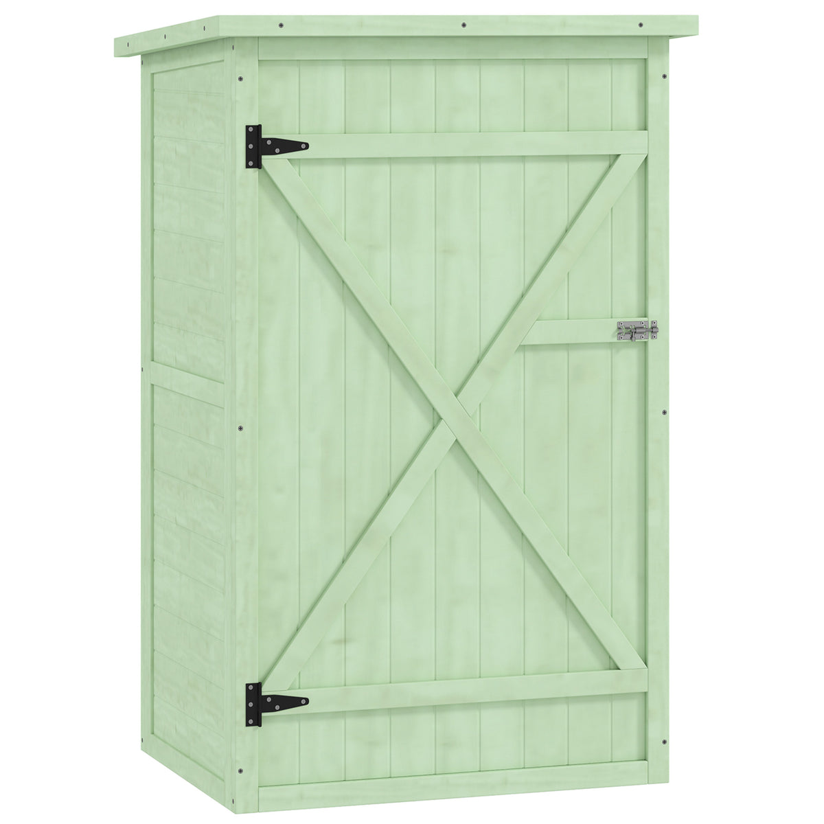 Outsunny Gartenschrank Holz Geräteschuppen mit Ablage Abschließbar Tür Bodenplatte Asphalt-Pultdach 75 x 56 x