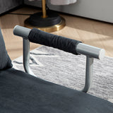HOMCOM Schlafsofa, 5-fach verstellbar, Wildlederimitat, Stahlrahmen, inkl. Kissen, Schwarz – Produktabbildung 9