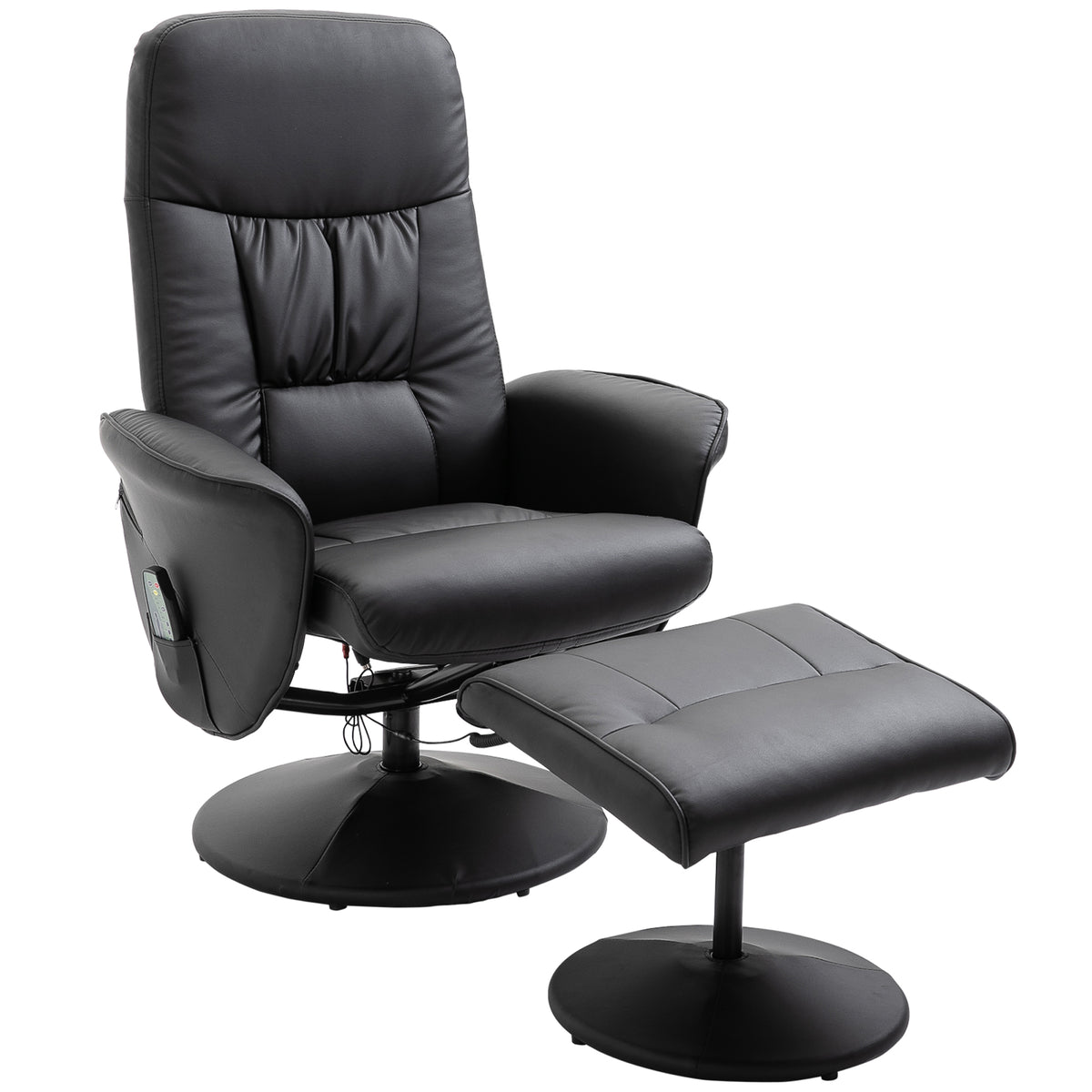 HOMCOM Relaxsessel mit Fußhocker, Elektrischer Massagesessel mit Liegefunktion, 10 Massagepunkte, Drehbarer