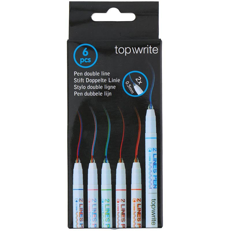 Topwrite - Set Kugelschreiber- per s dvojitou linkou 6 Elemente – Produktabbildung 2
