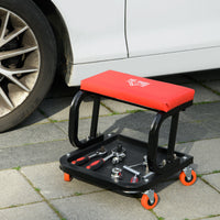 HOMCOM Werkstatthocker, robust & komfortabel, 38x35x37cm, Rot/Schwarz – Produktabbildung 10