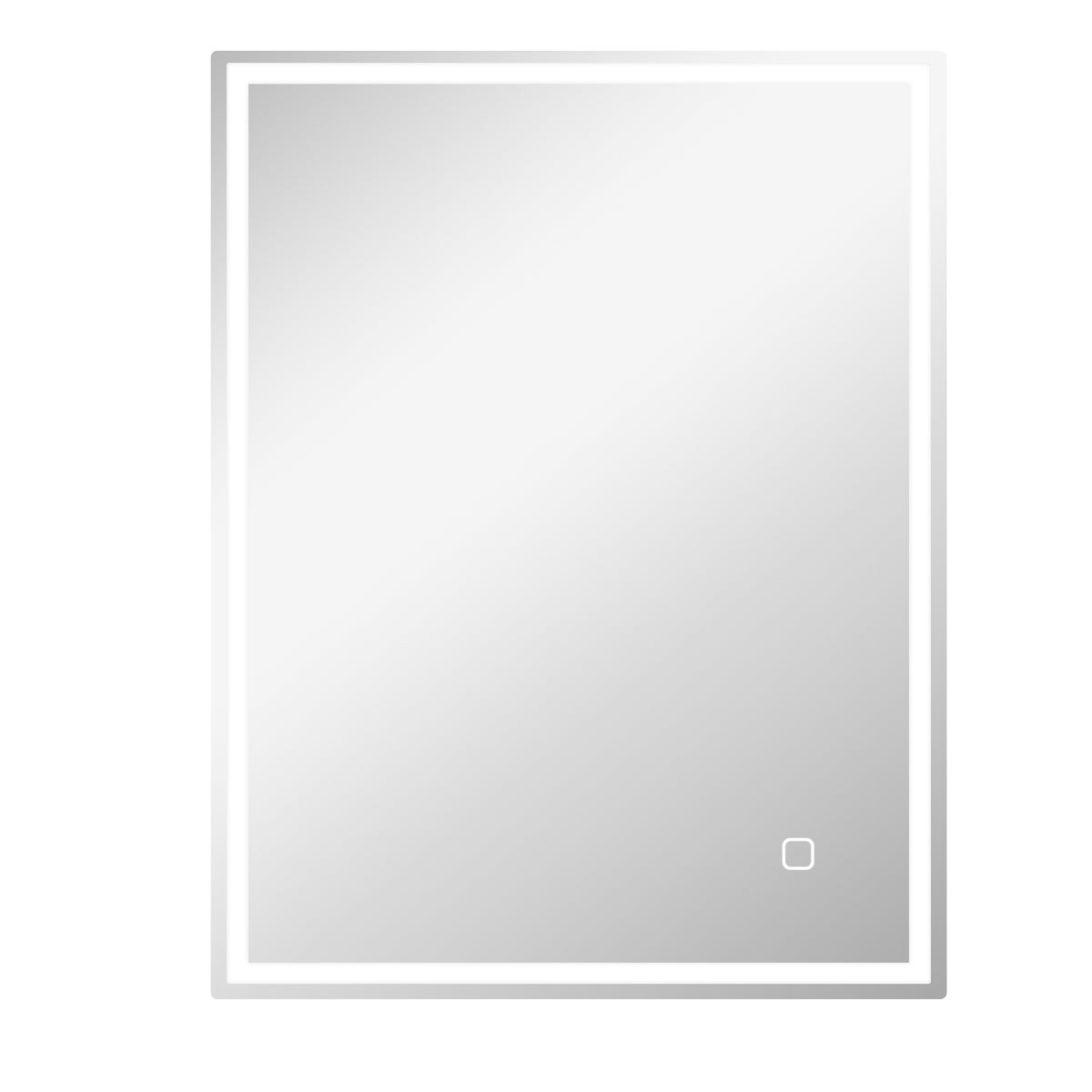 HOMCOM Badspiegel mit Beleuchtung 90x70 cm LED Spiegel Wandspiegel mit Memory-Funktion 3 Lichtfarben Silber