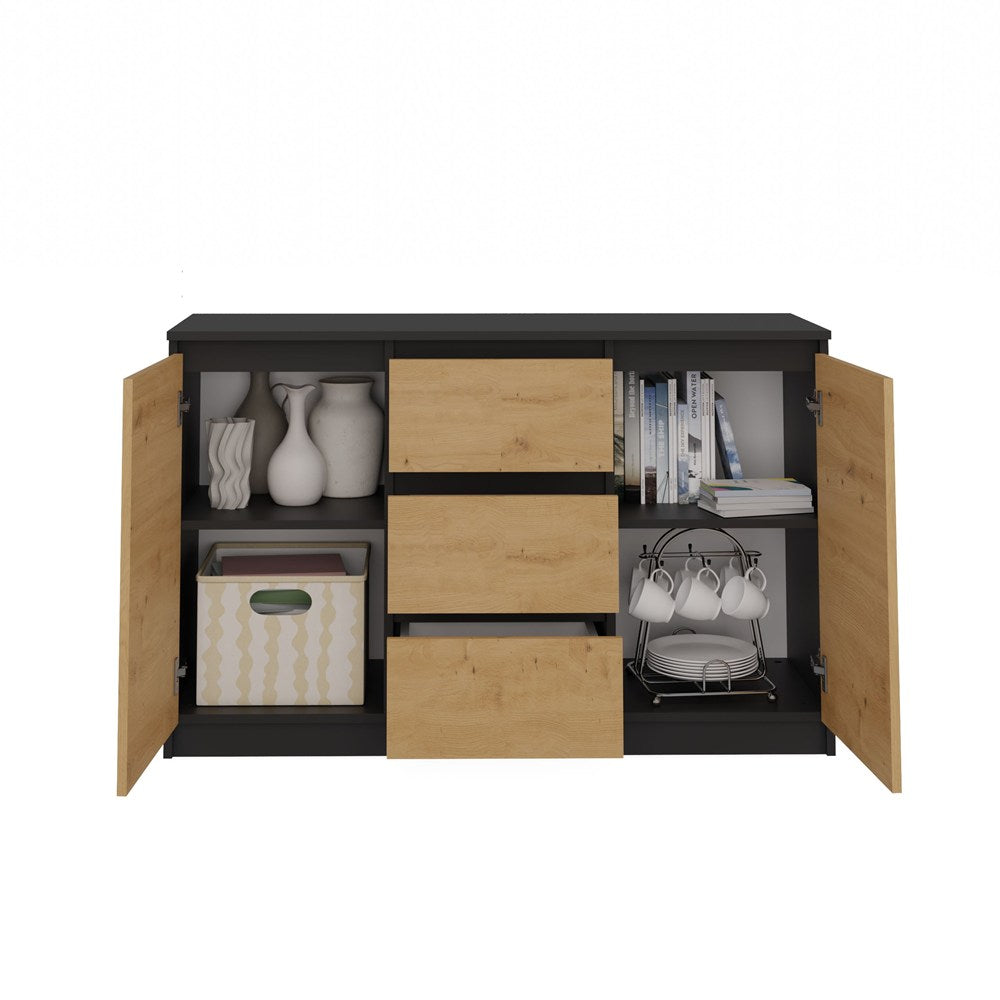 Kommode Malwa 2D3S ANTHRAZIT EICHE ARTISAN – Produktabbildung 6