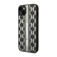 Karl Lagerfeld Monogram Stripe - Hülle für iPhone 14 Plus (grau) – Produktabbildung 2
