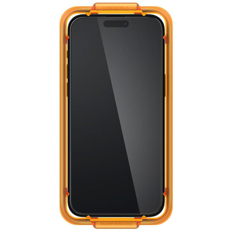 Spigen Alm Glass FC 2-Pack - gehärtetes Glas für iPhone 15 2Stk. (schwarz Rahmen) – Produktabbildung 2