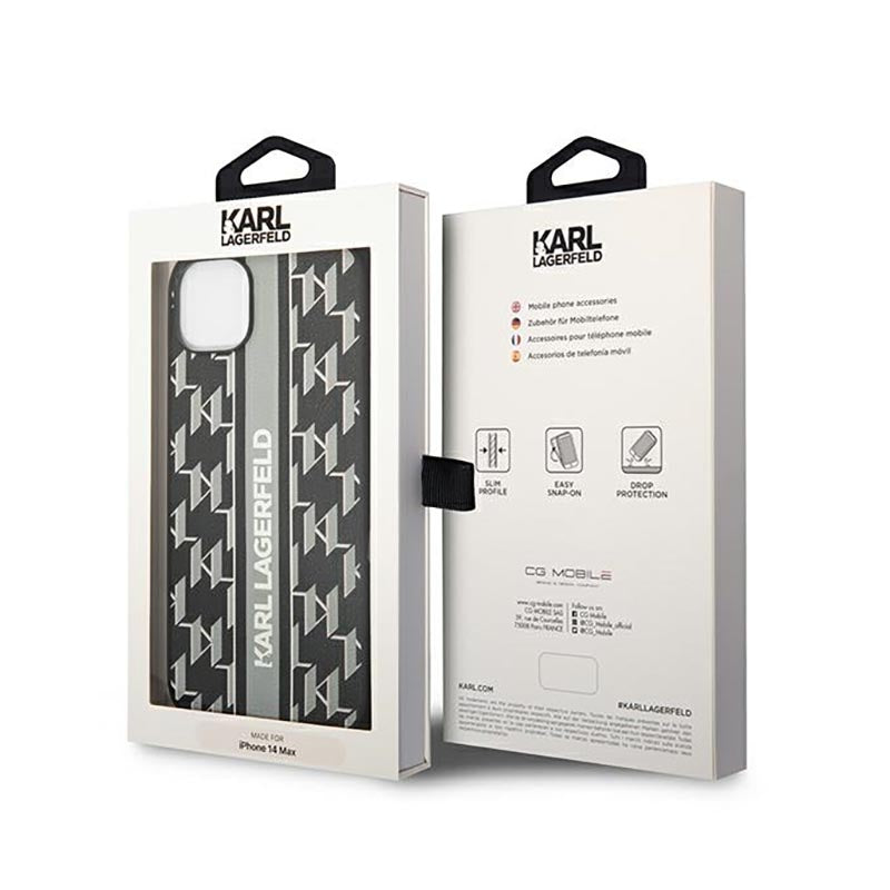 Karl Lagerfeld Monogram Stripe - Hülle für iPhone 14 Plus (grau) – Produktabbildung 8