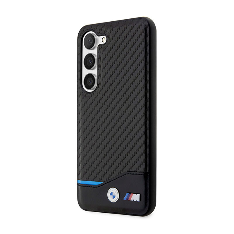 BMW Leather Carbon Blue Line - Hülle für Samsung Galaxy S23+ (schwarz) – Produktabbildung 2