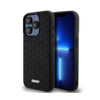 DKNY 3D Rubber Repeat Pattern - Hülle für iPhone 15 Pro Max (schwarz)