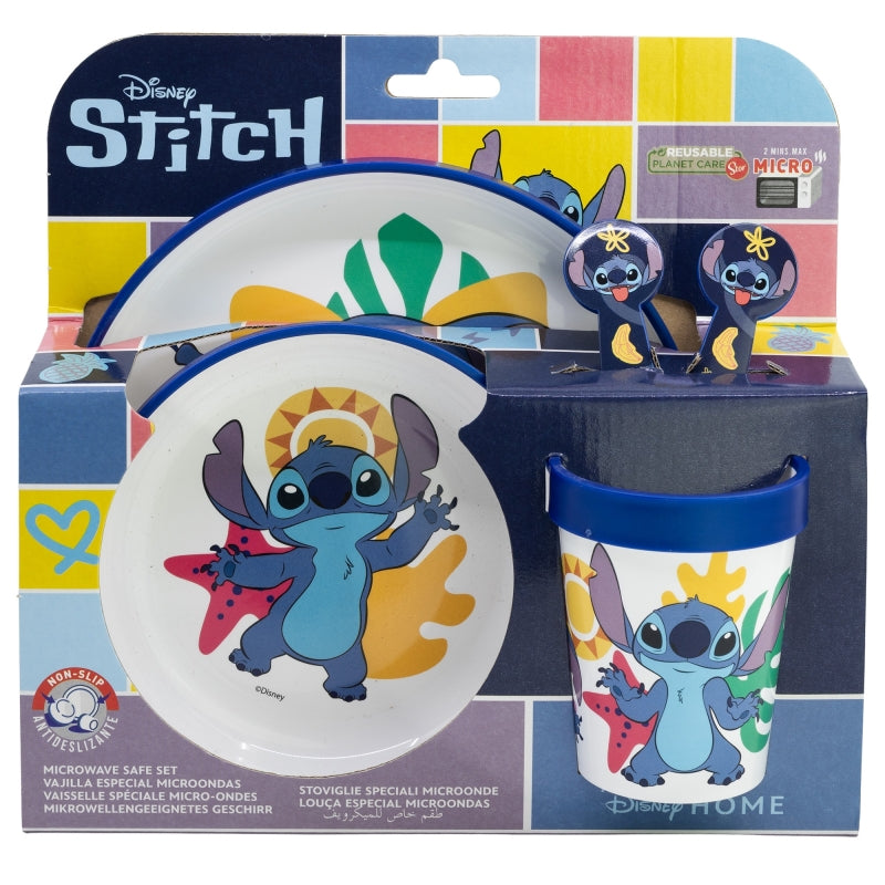 Disney Stitch - Set protiskluzového nádobí für Mikrowellen- trouby 5 dílů (Teller, miska, Becher – Produktabbildung 2