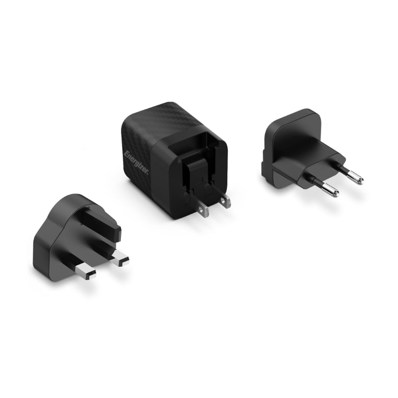 Energizer Ultimate - Multiplug EU / UK / US GaN 20W PD Netzladegerät (schwarz) – Produktabbildung 2