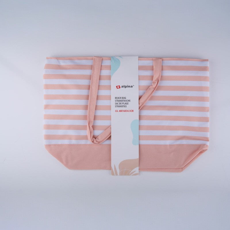 Alpina - Pruhovaná Strand- Tasche 49,3x16x34 cm (Meruňková / weiß) – Produktabbildung 2