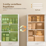 HOMCOM Küchenschrank Buffetschrank mit verstellbar Regal Schublade 2 Schrank Hochschrank mit Glastür 60 – Produktabbildung 5