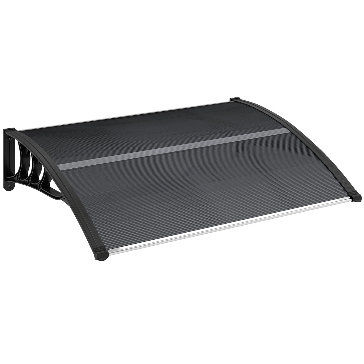 Outsunny Vordach, Haustürvordach, Überdachung für Eingänge und Fenster, 100L x 75B x 23H cm, Schwarz