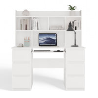 Schreibtisch KUBA + AUFSATZ Set WEISS – Produktabbildung 9