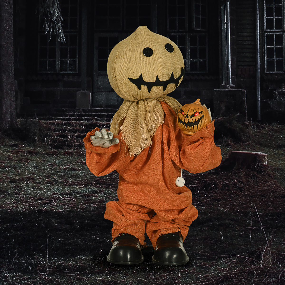 HOMCOM Vogelscheuche Halloween-Dekoration, beweglich, macht Geräusche, batteriebetrieben – Produktabbildung 2