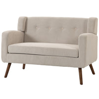 HOMCOM 2 Sitzer 118 cm Couch mit Cord-Optik, Knopfheftung Bequeme Modernes Polstersofa mit Holzbeinen für