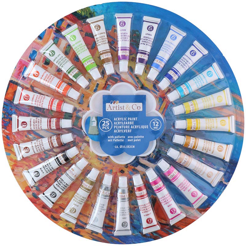 Artist&Co Artist & Co - Set Acryl- Farben 12 ml 25 Farben