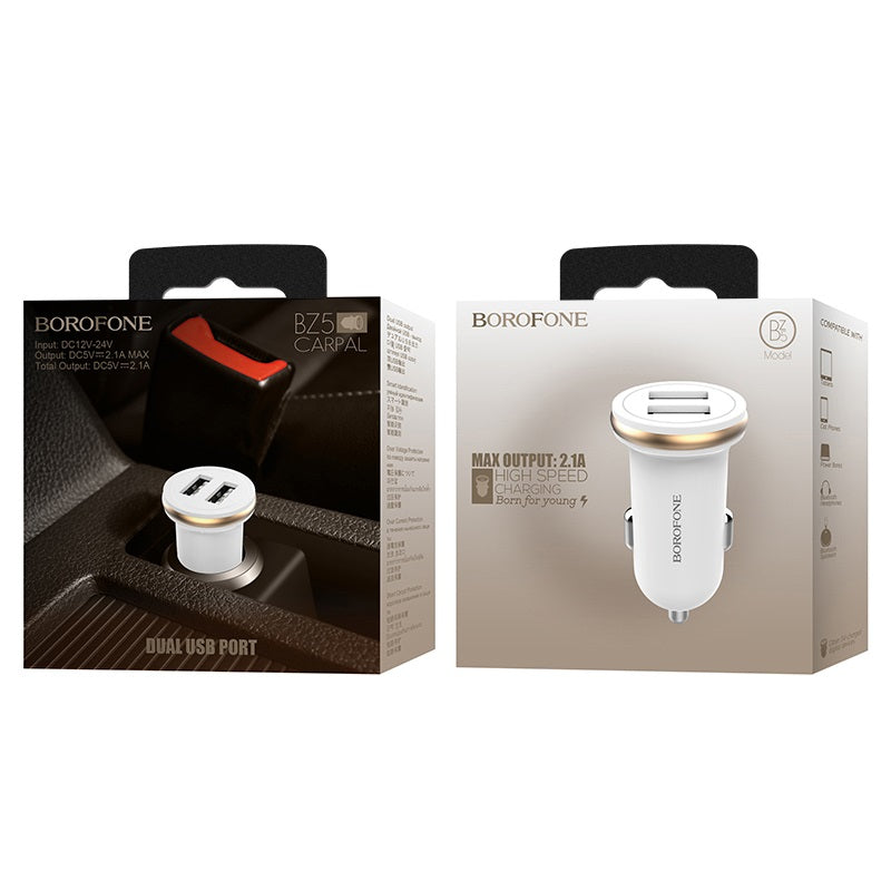 Borofone - Autoladegerät 2x USB, weiß – Produktabbildung 3