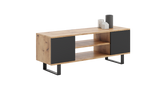 RTV Focus 155 cm cabinet - metal legs oak craft - black