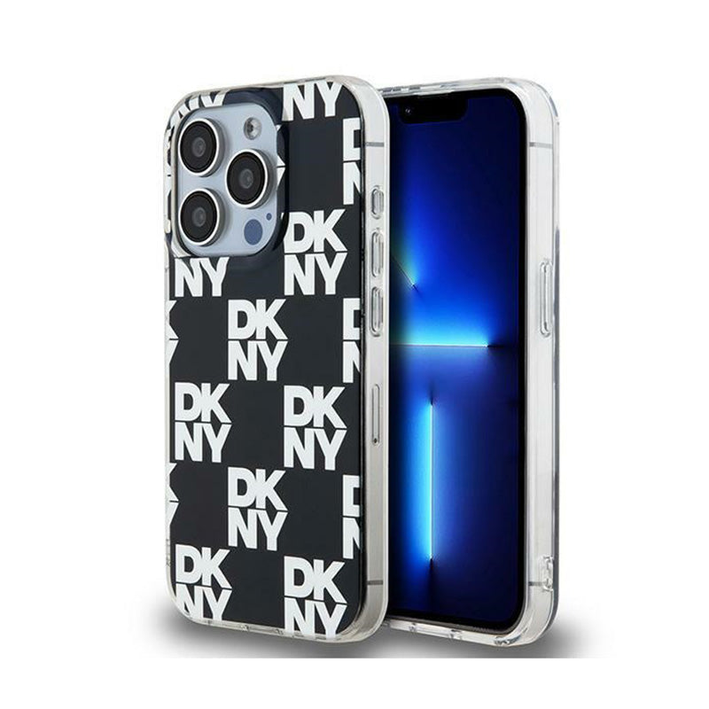 DKNY IML Checkered Mono Pattern - Hülle für iPhone 15 Pro Max (schwarz)