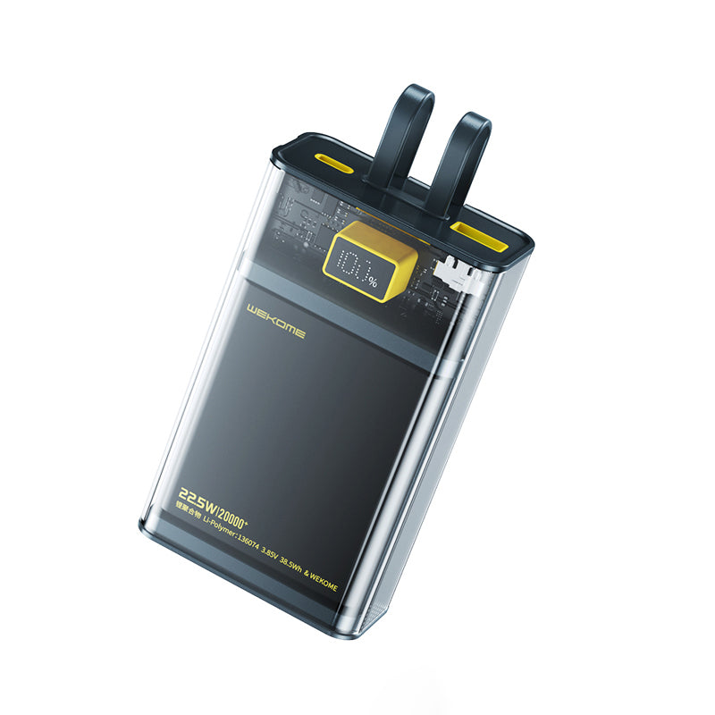 WEKOME WP-325 Vanguard Series - Power banka 20000 mAh Super Laden s integriertem Kabelem USB-C a Lightning PD