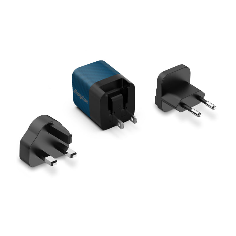 Energizer Ultimate - Multiplug EU / UK / US GaN 20W PD Netzladegerät (blau) – Produktabbildung 2