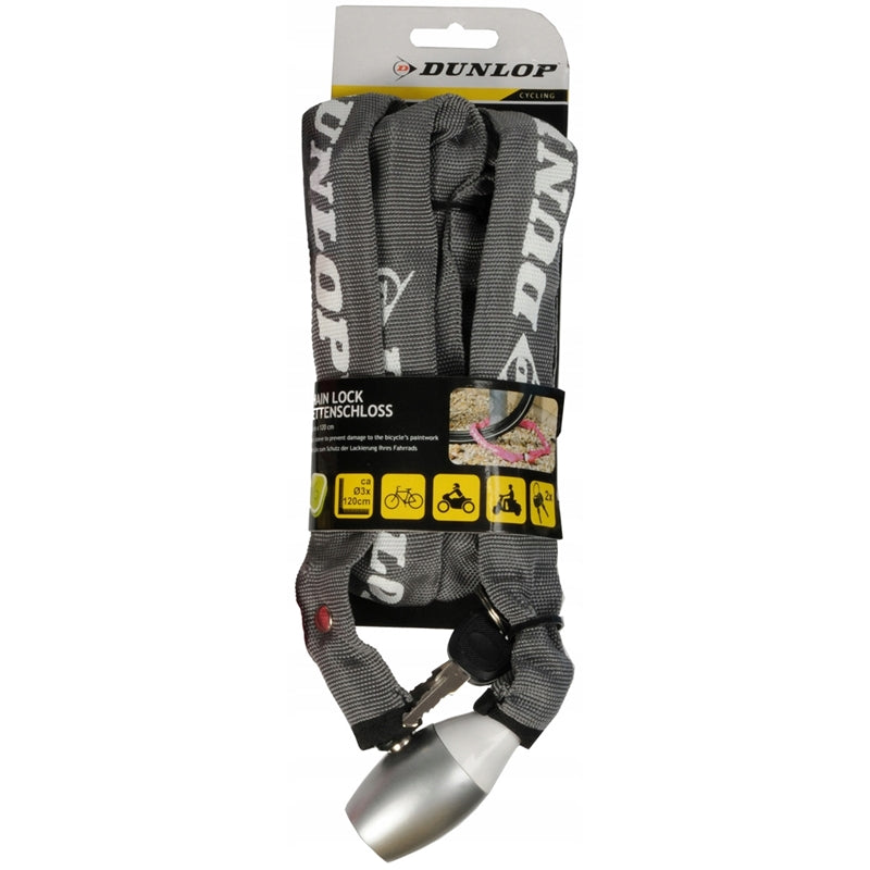 Dunlop - Řetěz für zamykání jízdních kol 120 cm (grau)