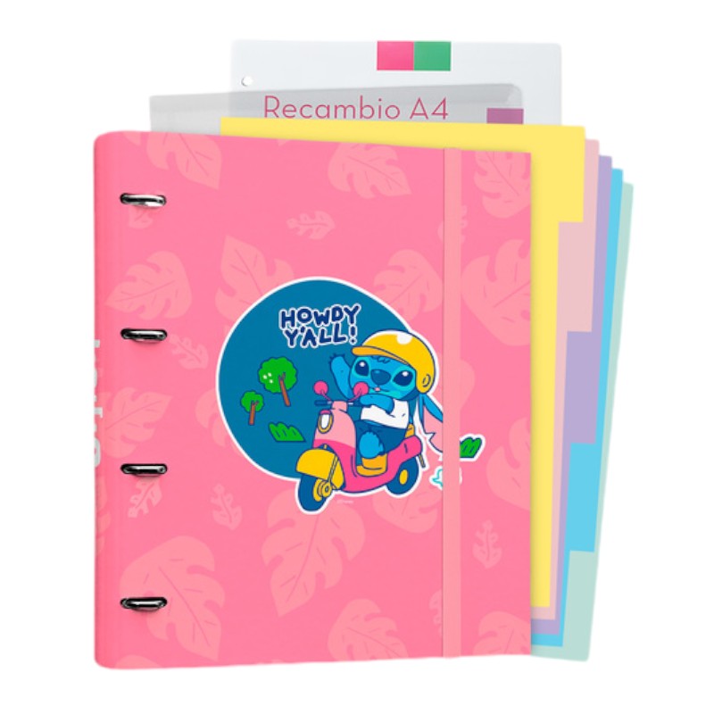 Disney Stitch - Organizer A4 s Blätter (4 Ringe, Gummiband)