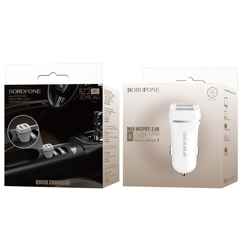 Borofone - Autoladegerät 2x USB, weiß – Produktabbildung 2