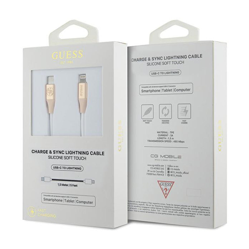 Guess Ebossed Logo - Kabel USB-C für Lightning s certifikací MFi 1,5 m (gold) – Produktabbildung 2