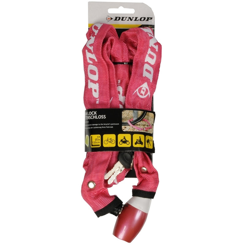 Dunlop - Řetěz für zamykání jízdních kol 120 cm (rot)