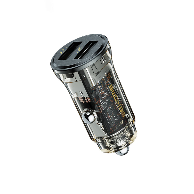 WEKOME WP-C40 Vanguard Series - Autoladegerät 2 x USB s schnellem Laden 15W (schwarz / transparent)