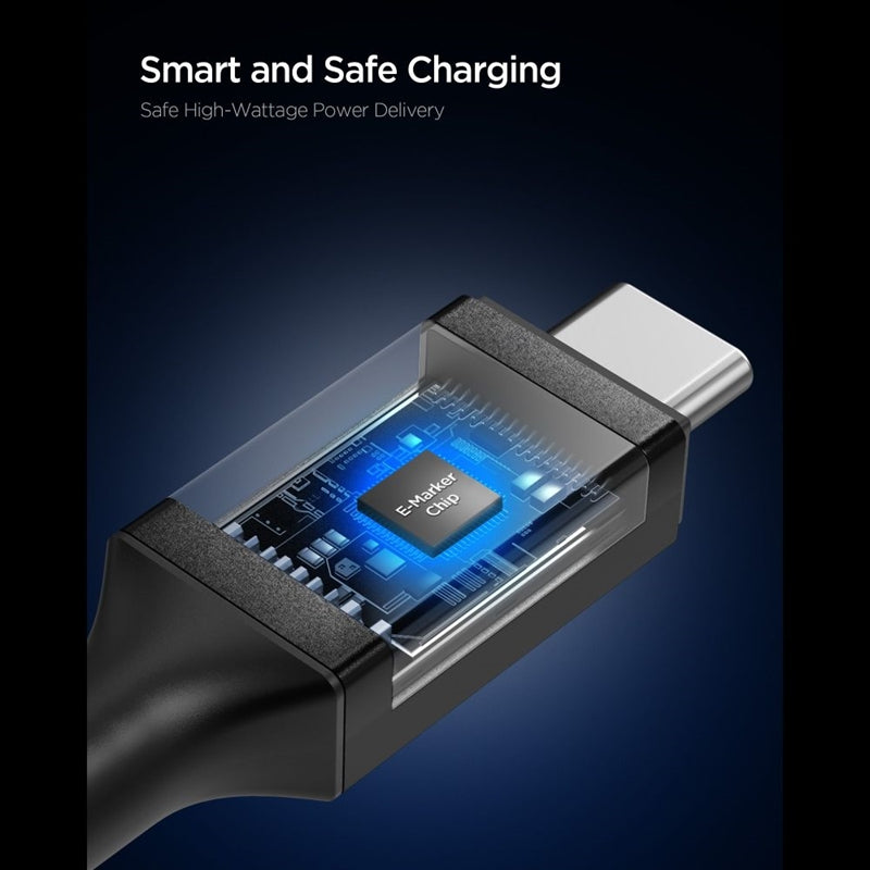 Spigen EB10015CC Essential - Kabel USB-C für USB-C PD 100W 1,5m (schwarz) – Produktabbildung 4
