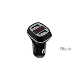 Borofone - 2x USB Autoladegerät s LCD displejem, schwarz