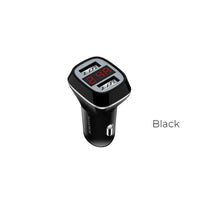Borofone - 2x USB Autoladegerät s LCD displejem, schwarz