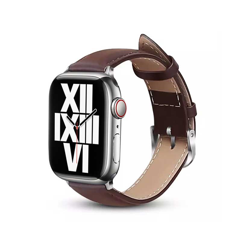 Crong Noble Band - Armband aus pravé Leder für Apple Watch 44/45/46/49 mm (espresso)