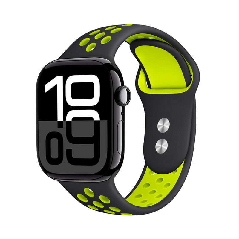 Crong Duo Sport - Armband für Apple Watch 38/40/41/42 mm (schwarz/limetkový) – Produktabbildung 2