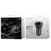 Borofone - 2x USB Autoladegerät s LCD displejem, schwarz – Produktabbildung 2