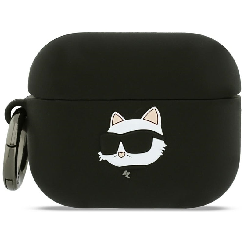 Silikonhülle Karl Lagerfeld Choupette Head 3D – AirPods Pro 3 (schwarz)