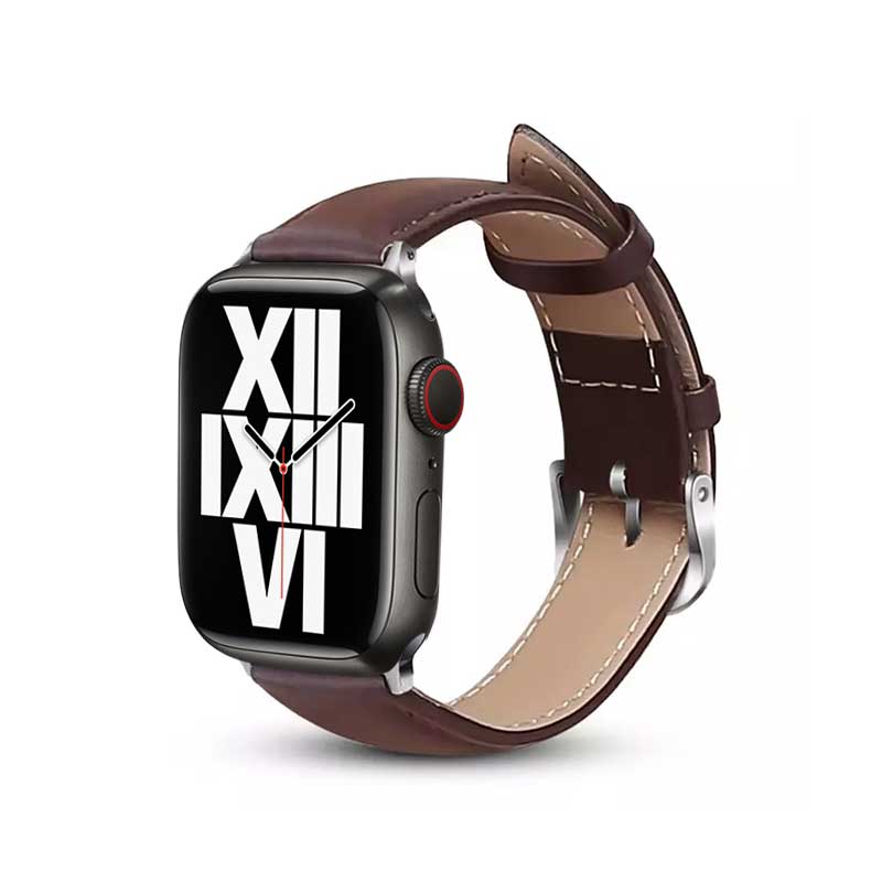 Crong Noble Band - Armband aus pravé Leder für Apple Watch 44/45/46/49 mm (espresso) – Produktabbildung 2