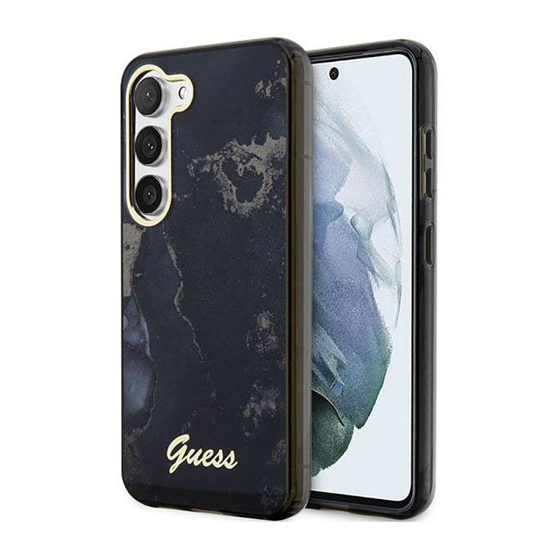 Guess Golden Marble Collection - Hülle für Samsung Galaxy S23+ (schwarz)