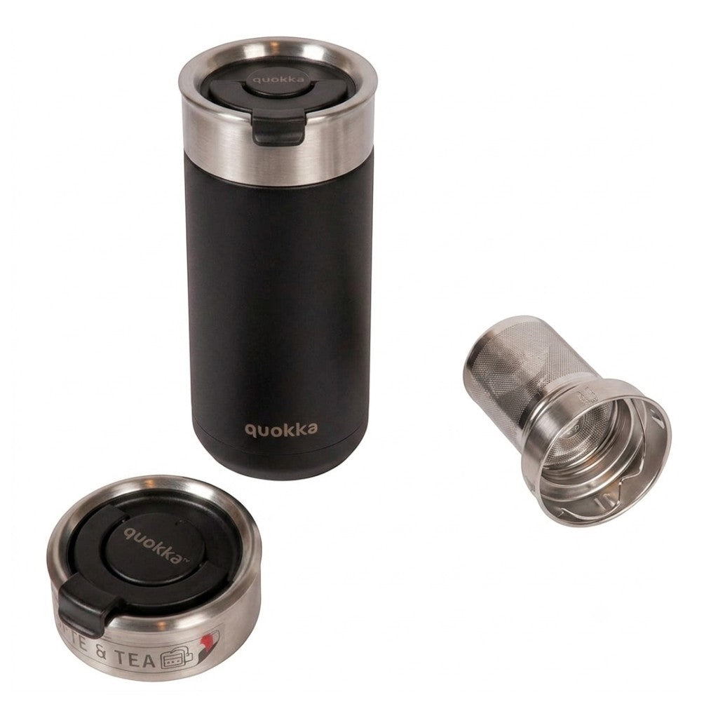 Quokka Boost Coffee Tumbler - Edelstahl- Thermobecher s Ausgießer 400 ml (schwarz) – Produktabbildung 2