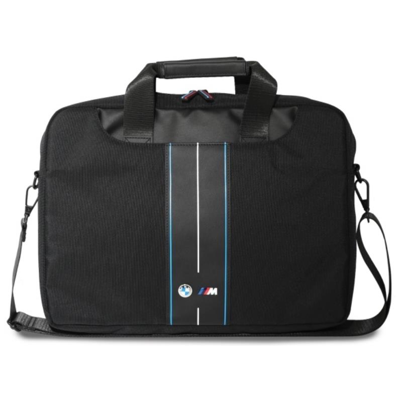 BMW Nylon Blue Stripe - Bolsa para portátil 16" (Negro)