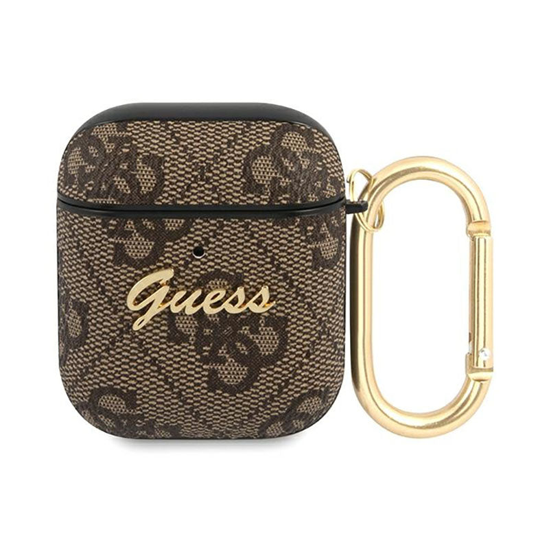 Guess 4G Sctript Metal Collection - Hülle für Apple AirPods 1/2 gen (braun)