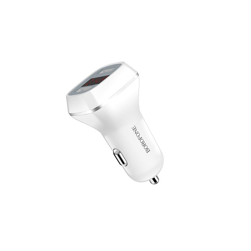 Borofone - 2x USB Autoladegerät s LCD displejem, weiß – Produktabbildung 2