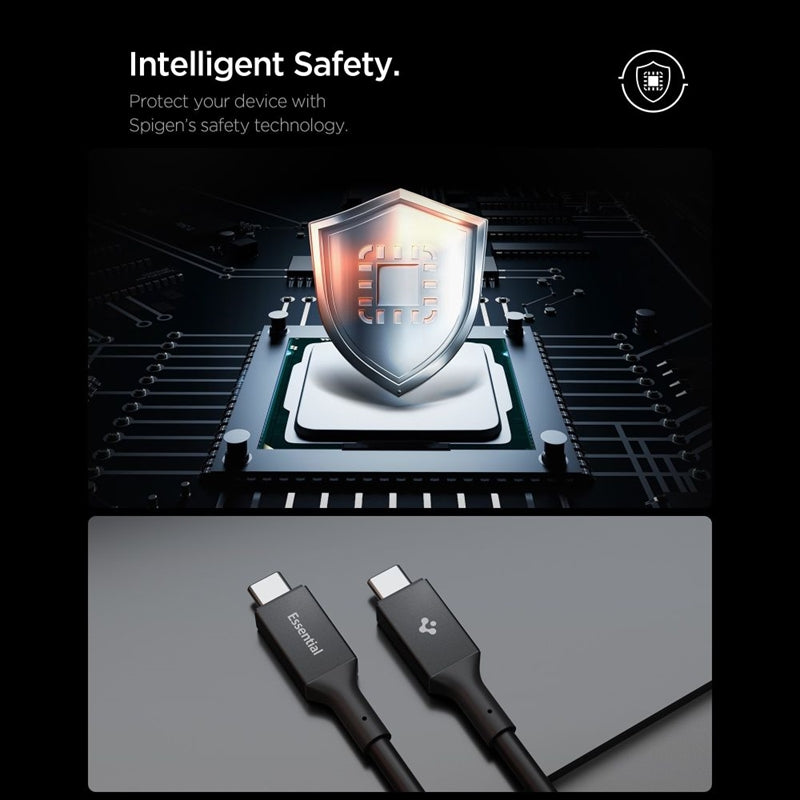 Spigen EB10020CC Essential - Kabel USB-C für USB-C PD 100W 2m (schwarz) – Produktabbildung 6