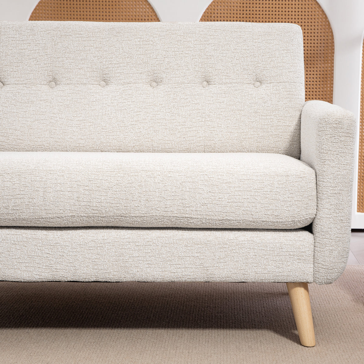 HOMCOM Zweisitzer-Sofa, komfortabel, 134x71x82 cm, Beige – Produktabbildung 9