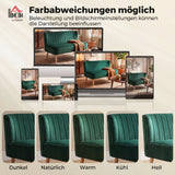 HOMCOM Sofa Retrodesign 2-Sitzer-Sofa, Holzbeine, 117 cm x 56,5 cm x 77 cm, Dunkelgrün – Produktabbildung 7