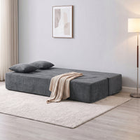 HOMCOM Schlafsofa, Bodensofa ohne Gestell mit dickem, hochdichtem Schaumstoff, breitem und tiefem Sitz – Produktabbildung 9