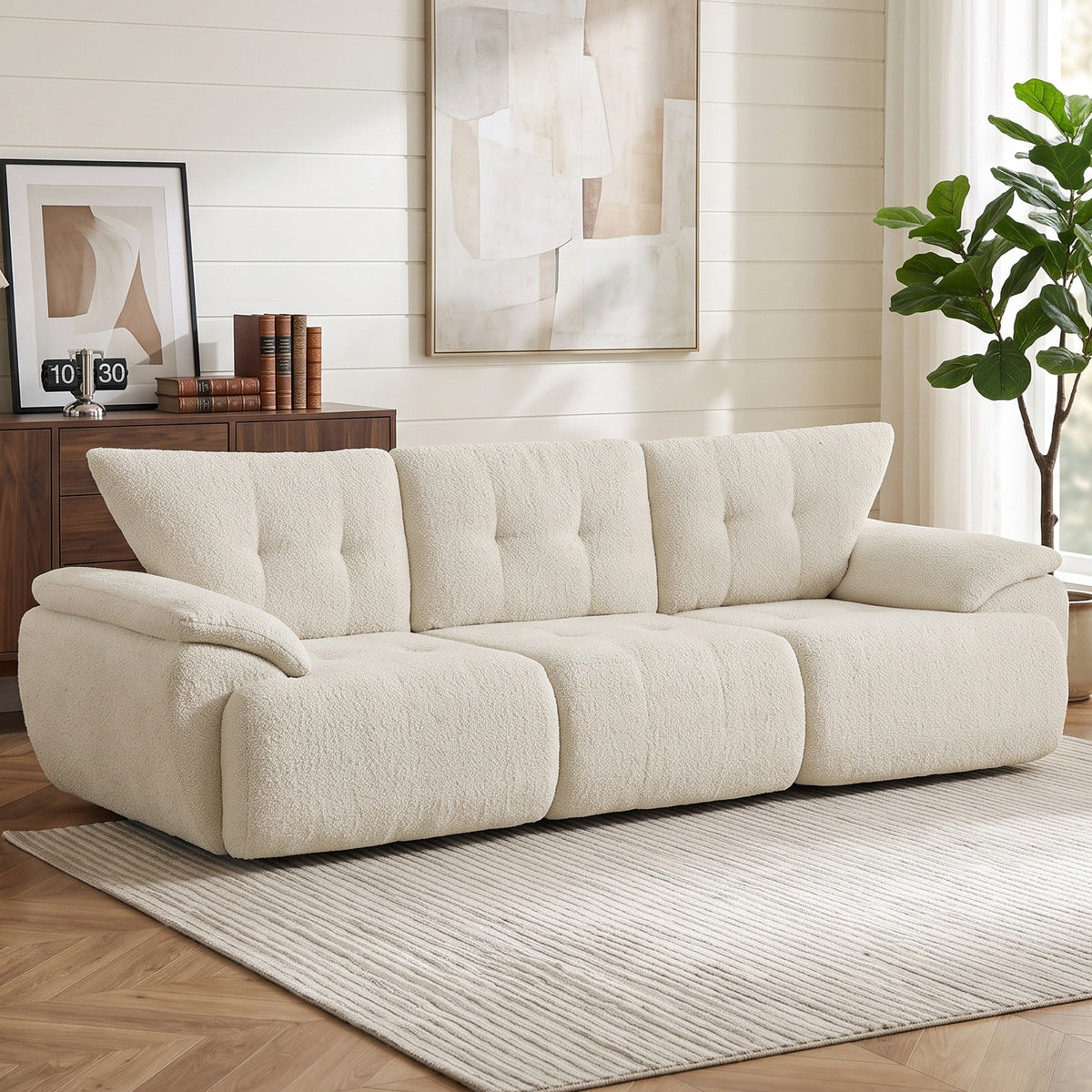 HOMCOM 3-Sitzer-Sofa, 260 cm, Chenille, rahmenloses Modulsofa mit extra breiter, tiefer Sitzfläche – Produktabbildung 2